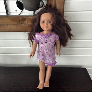 CitiToy 18” Doll – Brown Hair, Freckles, Sleepwear Outfit